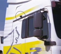 Orlaco side vision camera placed high on the truck