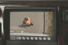Clear view on the back of the vehicle with the Orlaco rear view camera and LCD monitor combination